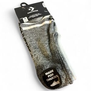 Converse 3 Pack Flat Knit Ultra Low Socks black/gray Womens Size 4-10